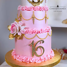 Load image into Gallery viewer, Pink and Gold Sweet Sixteen. Feed 100 people.

