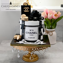 Load image into Gallery viewer, Chanel B&amp;W cake. Feed 15 people.
