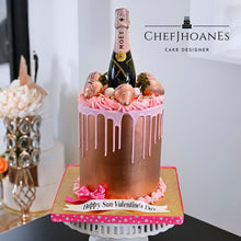 Load image into Gallery viewer, Moët San Valentine&#39;s cake. Feed 10 people.

