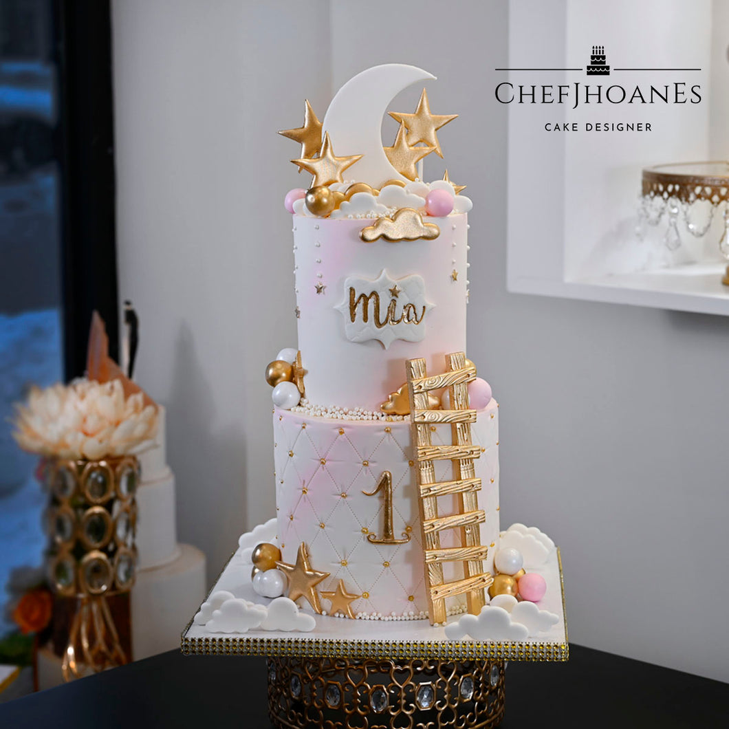 Golden stairs cake. Feed 35 people.