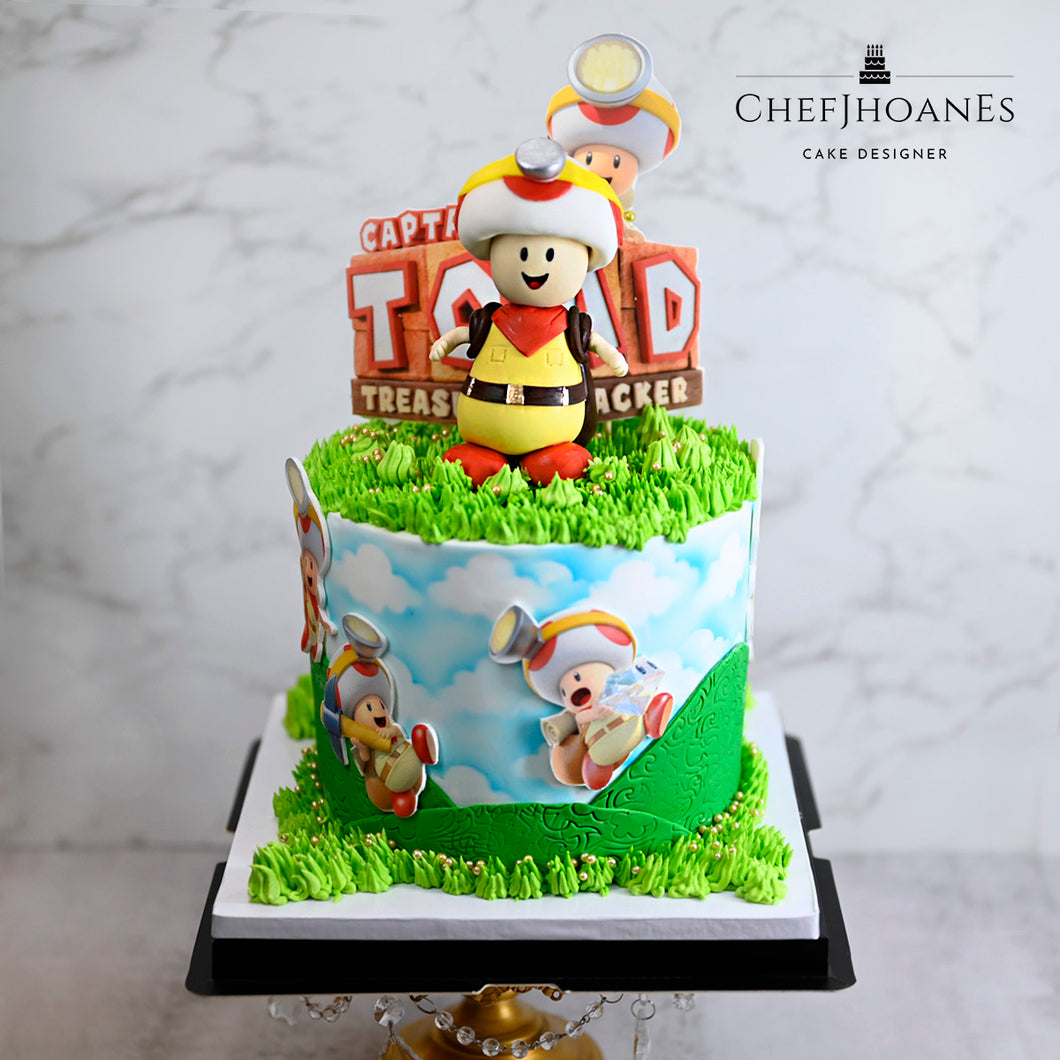 Captain Toad cake. Feed 25 people.