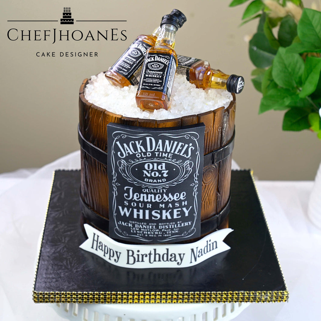Jack Daniels Whiskey Bottle Theme Cake  Cake Plaza