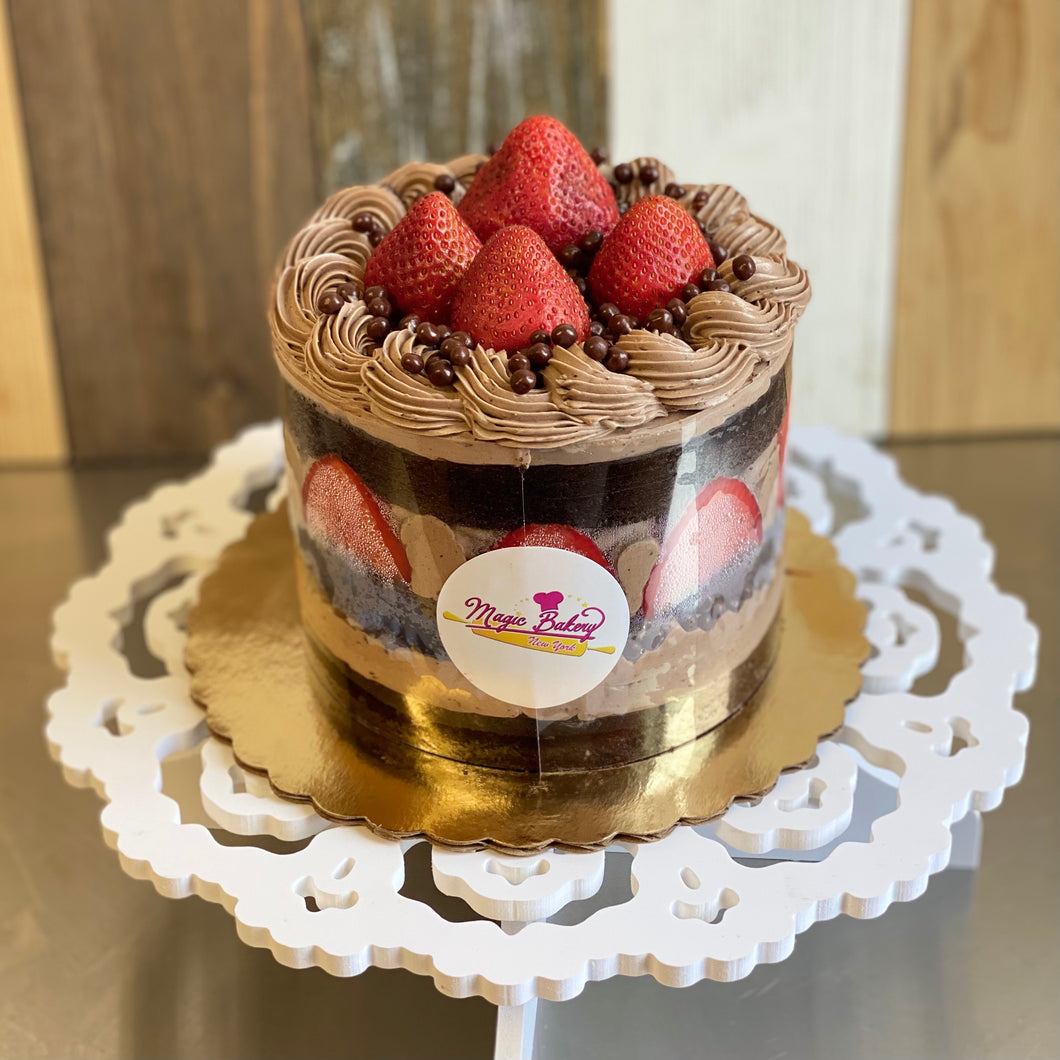 Chocolate and strawberry cake.